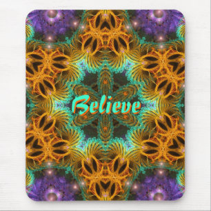 Fraxtal Art Star: Orange Aqua Lila Mousepad