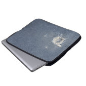Frayed Blue Denim Hole Laptopschutzhülle (Vorne Knopf)