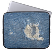 Frayed Blue Denim Laptopschutzhülle (Vorderseite)