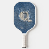 Frayed Blue Denim Pickleball Schläger (Rückseite)