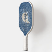 Frayed Blue Denim Pickleball Schläger (Links)