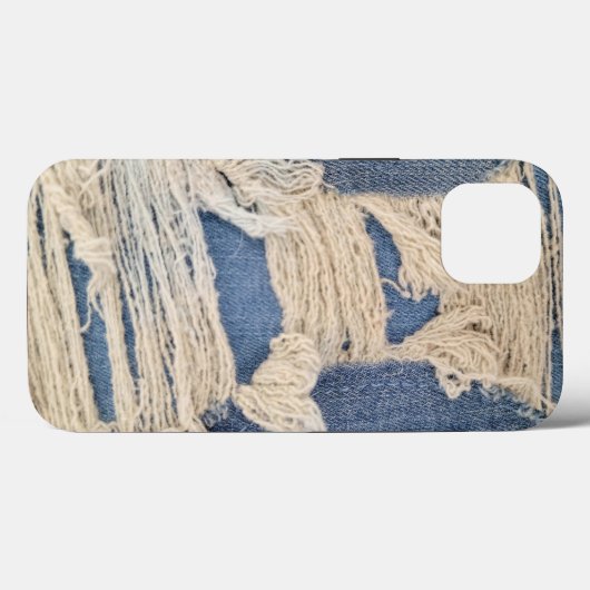 Frayed Blue Jean Fabric Case-Mate iPhone Hülle (Rückseite (Horizontal))
