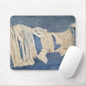 Frayed Blue Jean Fabric Mousepad (Mit Mouse)