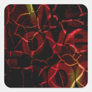 Frayed Edges, Starkes Herz: Unzerbrechliche Liebe Quadratischer Aufkleber