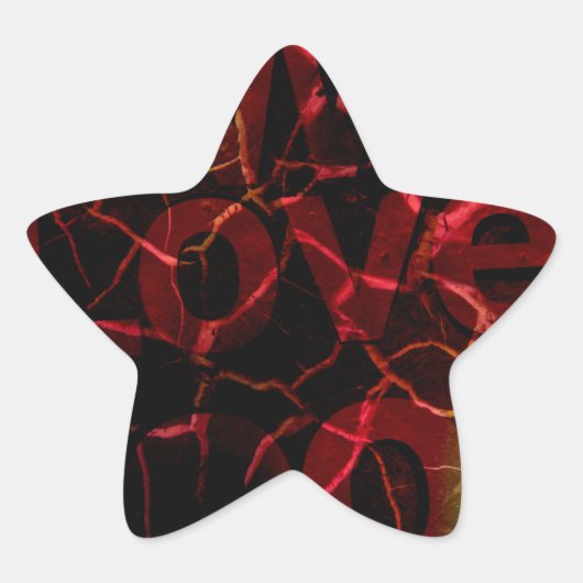 Frayed Edges, Starkes Herz: Unzerbrechliche Liebe Stern-Aufkleber (Vorderseite)