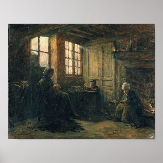 Fraying Linen, Honfleur, 1877 Poster (Vorne)