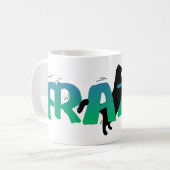 FRAZZ! Schwarze Katzen-Tasse Kaffeetasse (Vorderseite Links)