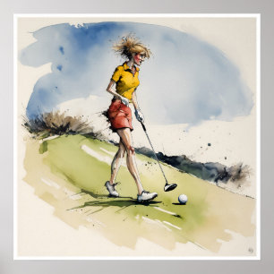 Frazzle Golfer - Golfer Art Print Poster