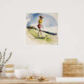 Frazzle Golfer - Golfer Art Print Poster (Küche)