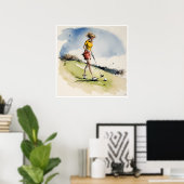 Frazzle Golfer - Golfer Art Print Poster (Heimbüro)