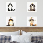 Frazzle Katzen mit Bird Watercolor Wanddrucken Bilderwand Sets (Schlafzimmer)
