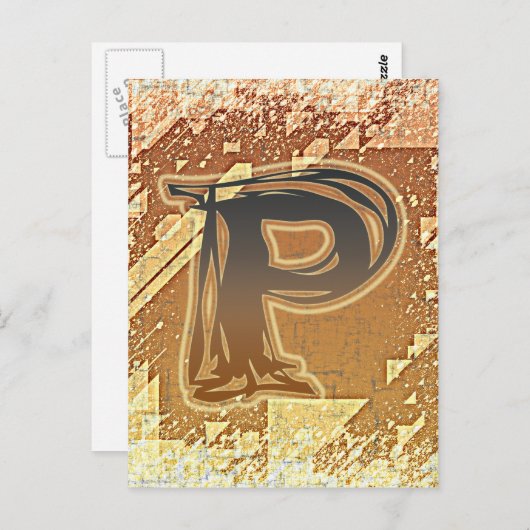 FRAZZLE MONOGRAMM P POSTKARTE (Vorne/Hinten)