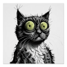 Frazzy Cat Glossy Poster