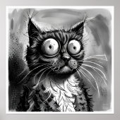 Frazzy Cat Zeichn - Kunstdrucken Poster (Vorne)