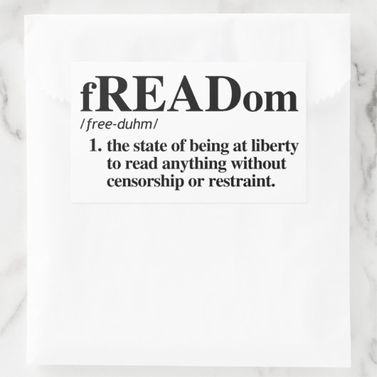 Freaddefinition Rechteckiger Aufkleber (Tasche)