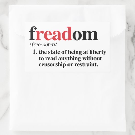 Freaddefinition Rechteckiger Aufkleber (Tasche)