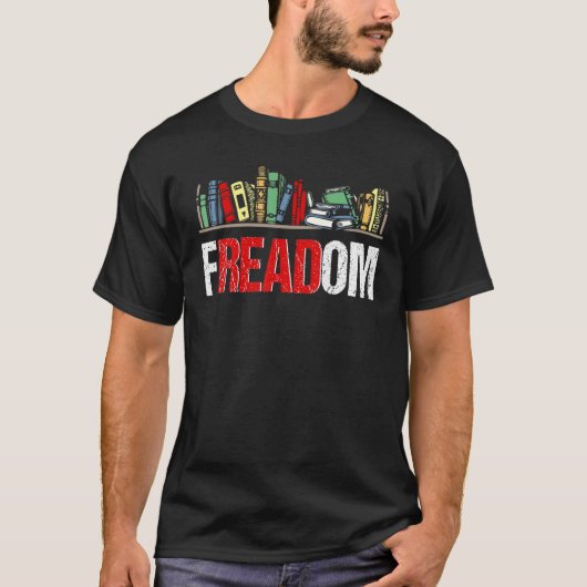 Freadom I Read Banned Books Reading Bookworm Libra T-Shirt (Vorderseite)