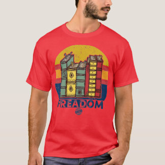 Freadom I Read Banned Books Vintag Funny Bookworm T-Shirt