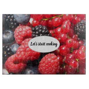 Freah Frucht Cooking Foto mit individuellem Text Schneidebrett