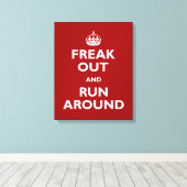 Freak aus und laufe um leinwanddruck (Insitu (Holzboden))