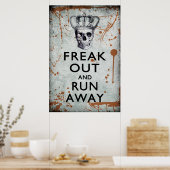 Freak aus und renne Halloween-Poster ab. Poster (Küche)