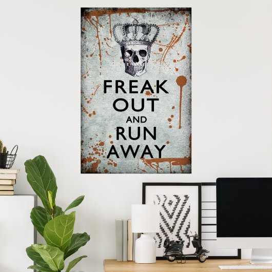 Freak aus und renne Halloween-Poster ab. Poster (Heimbüro)