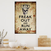 Freak aus und renne Halloween-Poster ab. Poster (Küche)