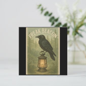 Freak Beacon Raven Einladungskarte Einladung (Stehend Vorderseite)