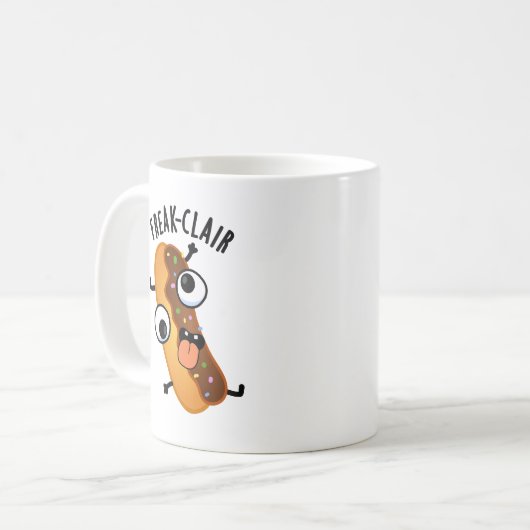 Freak-clair Funny Eclair Pun Kaffeetasse (Vorderseite Links)