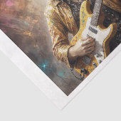 Freak Golden Retriever spielt Gitarre beim Konzert Seidenpapier (Ausschnitt)