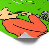 Freak Golf Shot Rebounds Poster (Ecke)