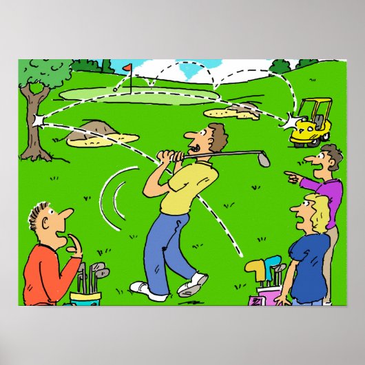 Freak Golf Shot Rebounds Poster (Vorne)