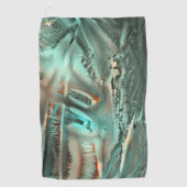 Freak graue cyan Textur & raue digitale Ausblendun Golfhandtuch (Vorderseite)