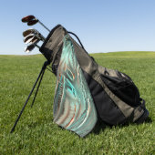 Freak graue cyan Textur & raue digitale Ausblendun Golfhandtuch (Gras)