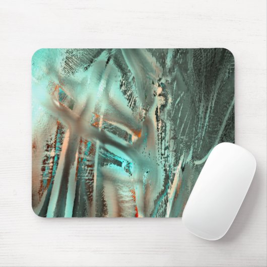 Freak graue cyan Textur & raue digitale Ausblendun Mousepad (Mit Mouse)