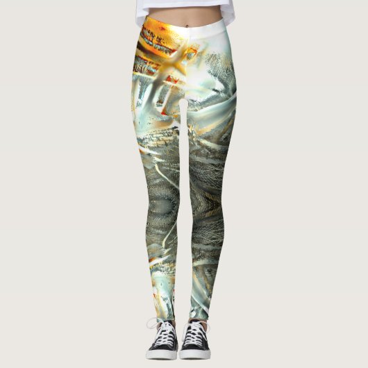 Freak graue Texturbrennteile bis zum digitalen Aus Leggings (Vorderseite)