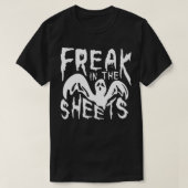 Freak in den Blättern Funny Bedsheet Ghost Hallowe T-Shirt (Design vorne)