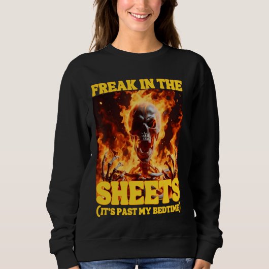 Freak in den Blättern Funny Cringe Hard Skeleton M Sweatshirt (Vorderseite)