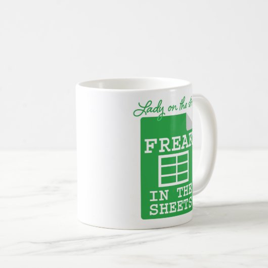 Freak in den Blättern Funny Spreadsheet Kaffeetasse (VorderseiteRechts)