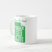 Freak in den Blättern Funny Spreadsheet Kaffeetasse (Vorderseite Links)