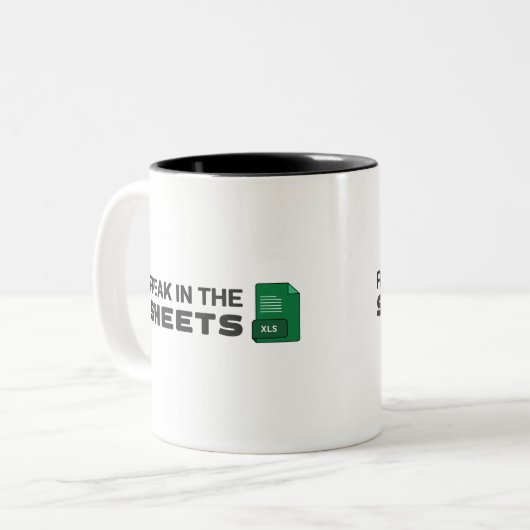 Freak in den Laken Zwei-Tone-Kaffee-Tasse Zweifarbige Tasse (Vorderseite Links)