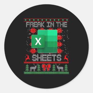 Freak in der Excel-Tabelle zu Weihnachten Runder Aufkleber