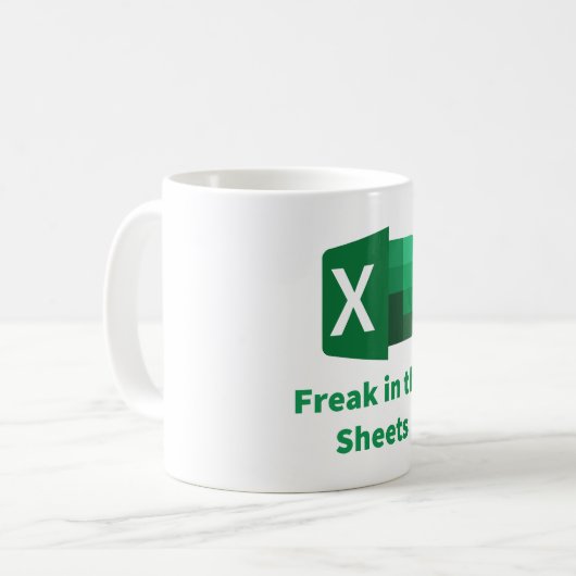 Freak in der Sheets-Tasse Kaffeetasse (Vorderseite Links)