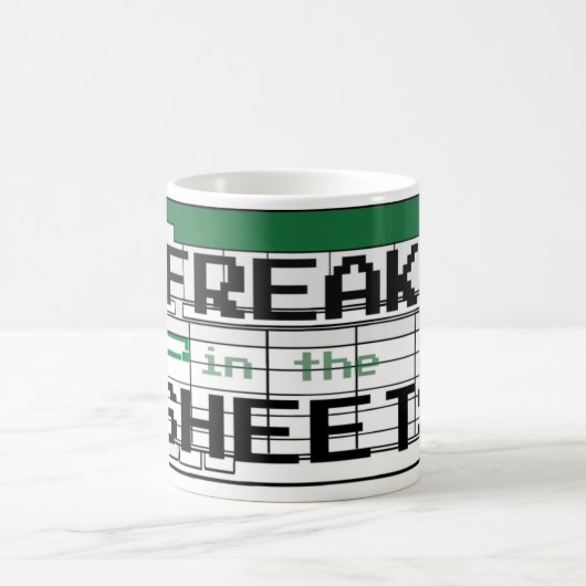 Freak in der Sheets-Tasse Kaffeetasse (Mittel)