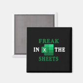 Freak In The Sheets, Accountant Funny Spreadsheet  Magnet (Vorderseite/Rückseite)