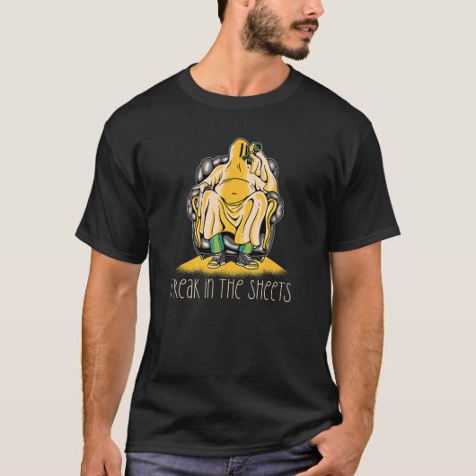 FREAK IN THE SHEETS   Drunk Ghost Halloween Meme T-Shirt (Vorderseite)