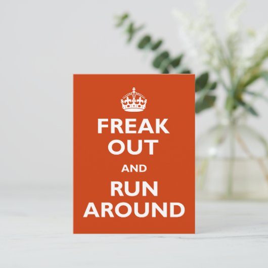 Freak Out & Run Postkarte (Stehend Vorderseite)