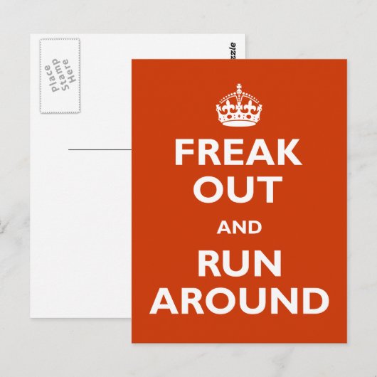 Freak Out & Run Postkarte (Vorne/Hinten)