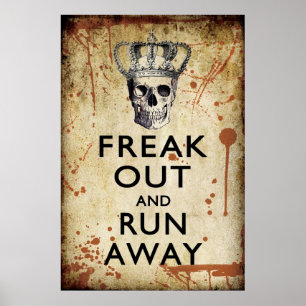 Freak Out und Lauf Weg Halloween Poster