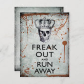 Freak Out und Run Away Halloween Postcard Postkarte (Vorne/Hinten)